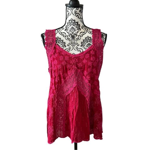 Johnny Was Harper Pink Sleeveless Pleated Tank Blouse size L - Picture 1 of 13